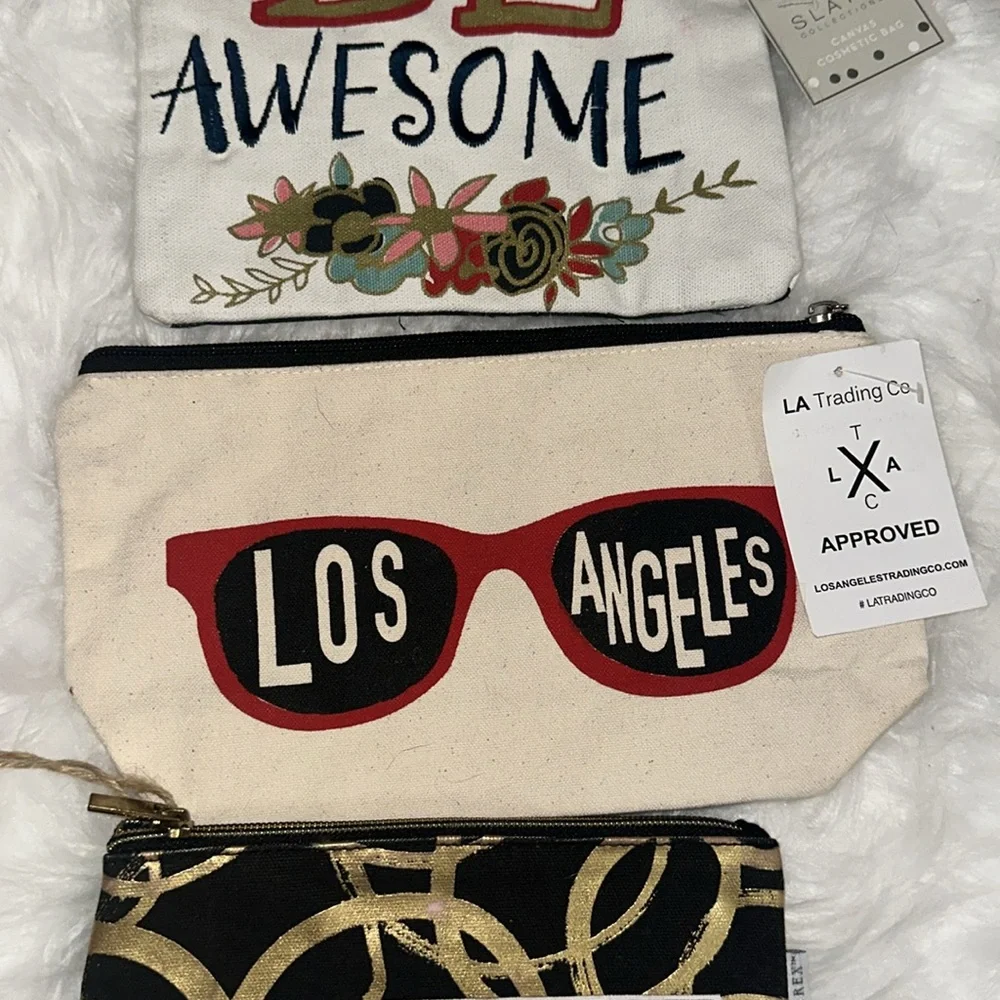 SLANT COLLECTIONS pencil/make-up case bag Molly‎ & Rex toiletry pouch NWT